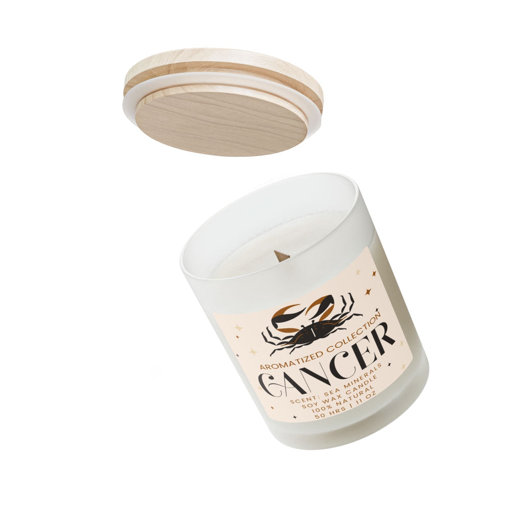 Cancer Sea Minerals Zodiac Candle - 11oz Frosted Glass Aromatherapy