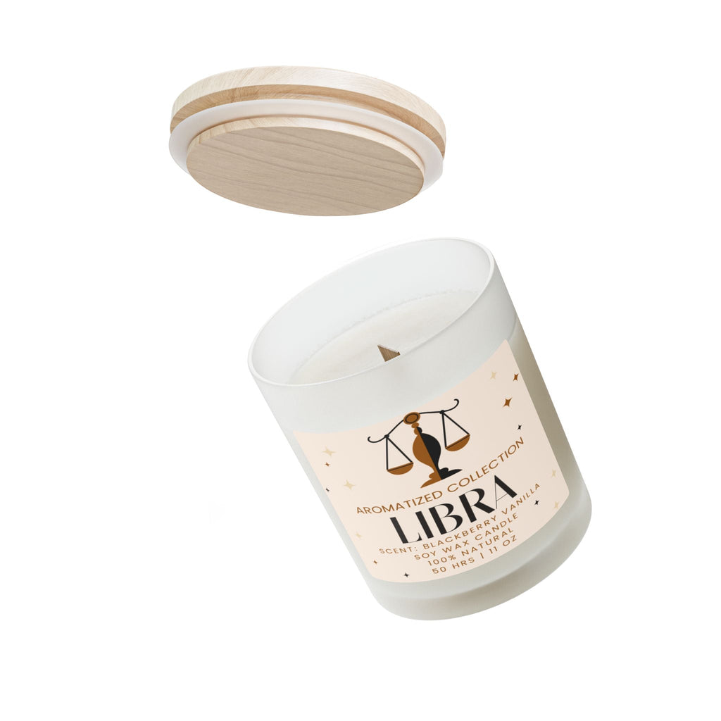 Libra Blackberry Vanilla Aromatherapy Candle, Natural Soy Wax, Home