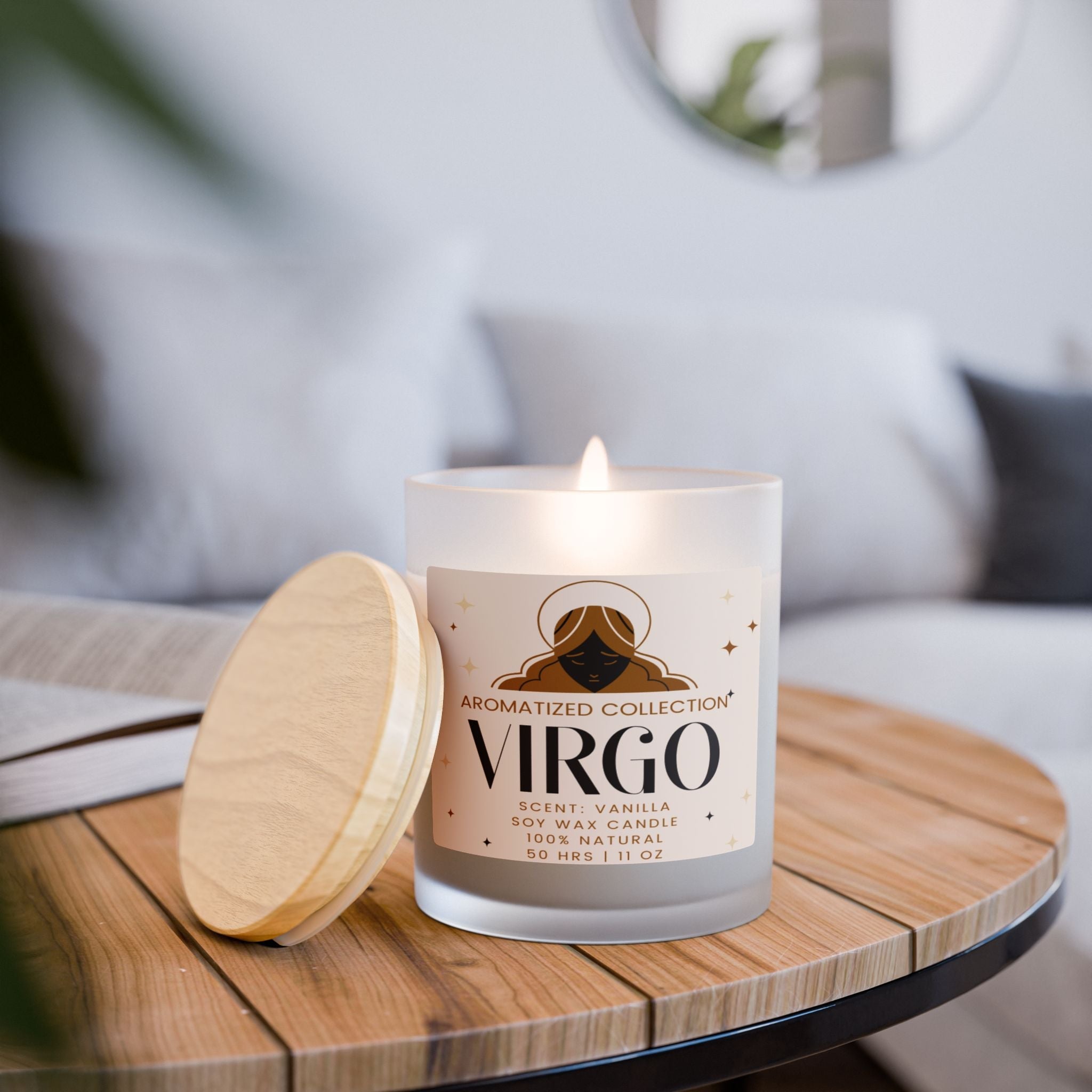 Virgo Vanilla Scented Candle - Aromatherapy Gift for Zodiac Lovers,